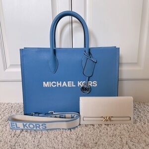 Michael Kors Mirella Medium Tote with Matching Large Snap Wallet